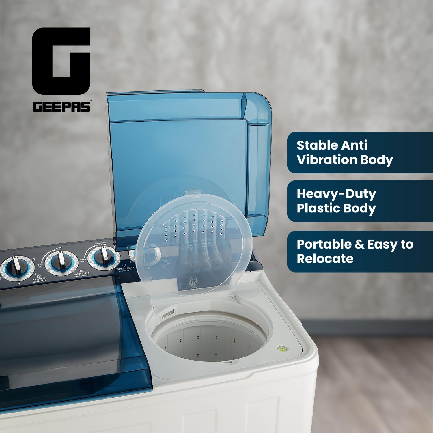 GSWM6491 غسالة جيباس سعة 18 كيلو، تحميل علوي، ابيض، 18.0 كيلوج... - view 7