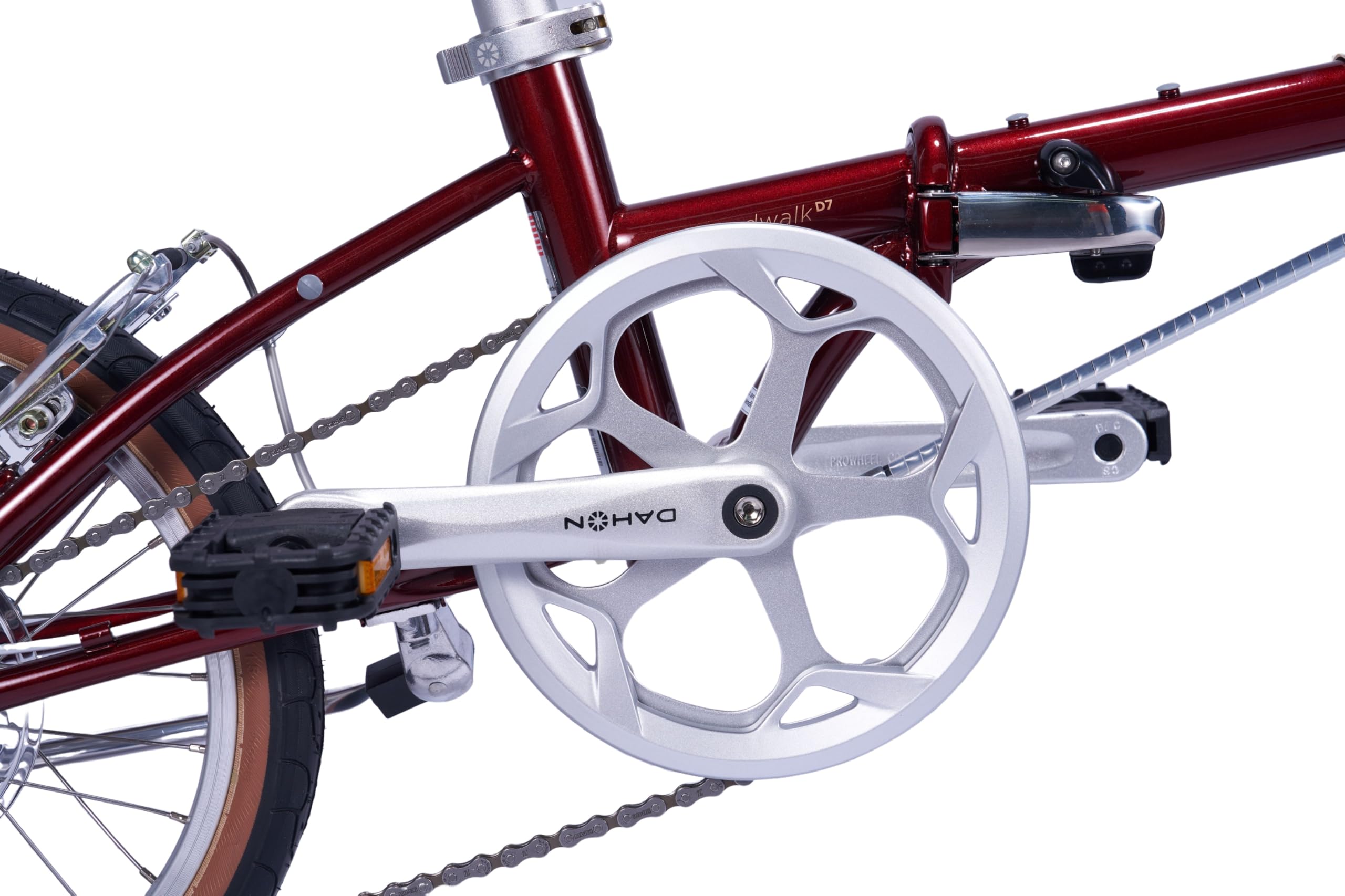 Dahon Boardwalk D7 Bicicleta Plegable para Adultos, Bicicleta de 16 Pulgadas con Cambio de 7 velocidades, Bicicleta Urbana Plegable para commuters y Viajes marrón