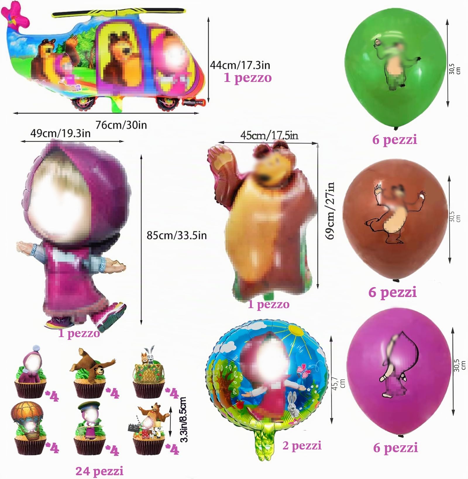 129 Pezzi Stoviglie Compleanno Per 20 Clienti, Orso Compleanno, Addobbi C-ompleanno, Orso C-ompleanno Palloncini Piatti Bicchieri di Carta Tovaglioli Tovaglia