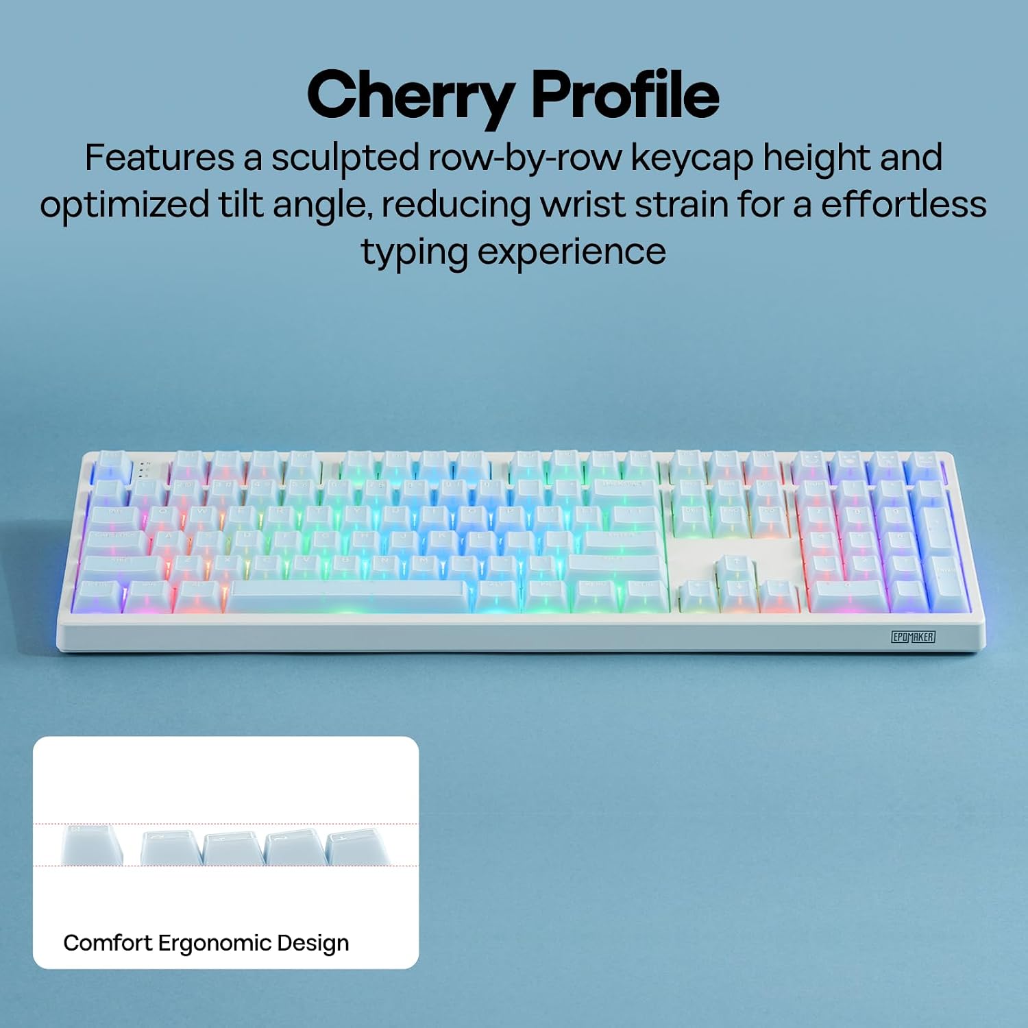 EPOMAKER Creamy Jade PBT Keycaps, 142 Keys, Double Shot, Cherry Profile, 60%/75%/96%/Full Size, Custom Keyboard Keycaps Set for Mechanical Gaming Keyboard (Blue)
