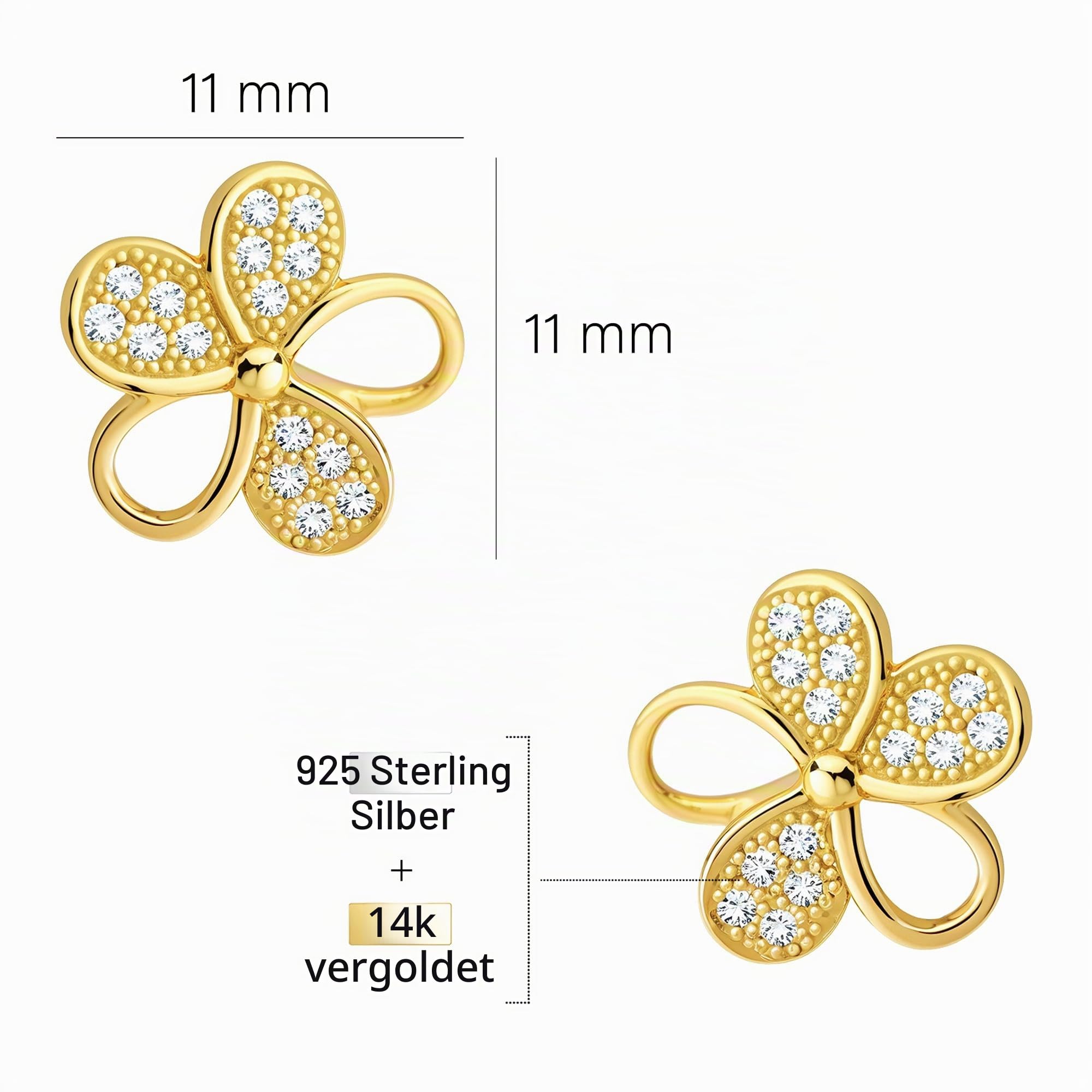 SOFIA MILANI - Damen Ohrringe 925 Silber - mit Zirkonia Steinen - Blume Ohrstecker