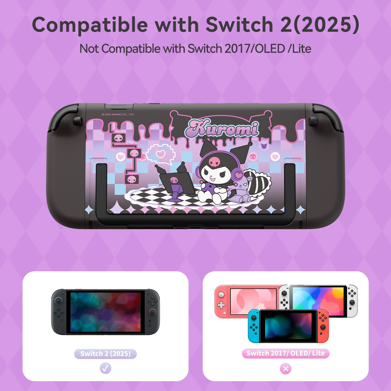 Kuitmor PC Protective Case Compatible with Switch 2 Model 2025, All-Round Protection Hard Shell for Switch 2 Console and Joy Con - KLM - 2