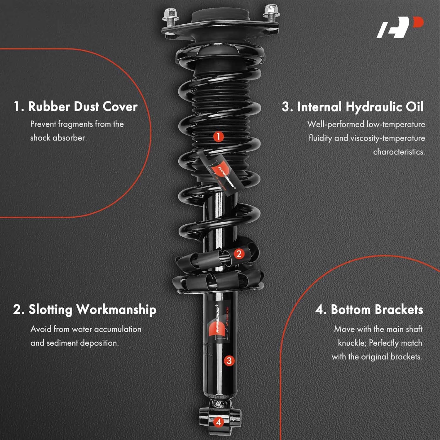 A-Premium Rear Pair (2) Complete Strut & Coil Spring Assembly Compatible with Subaru Forester 2017, 2.0L 2.5L, Driver and Passenger Side, Replace# 28920456