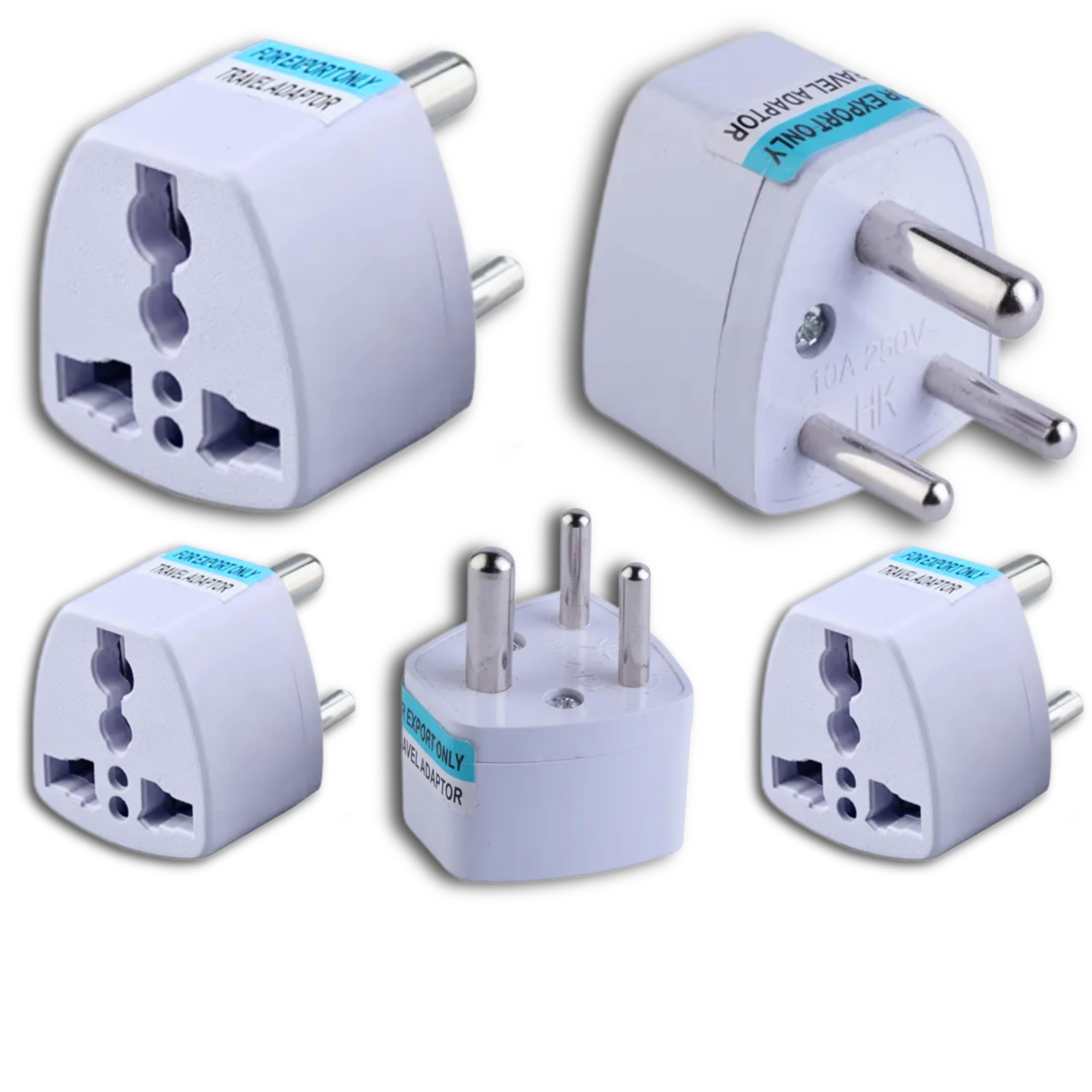 KAVANA Type D Adapter // World (USA, UK, Canada, Europe, and More) to India Travel Adapter Plug - Type D, 3-Round Pin Converter Socket Perfect for Laptop, Camera, Charger (World to India, Pack 5)-image-31