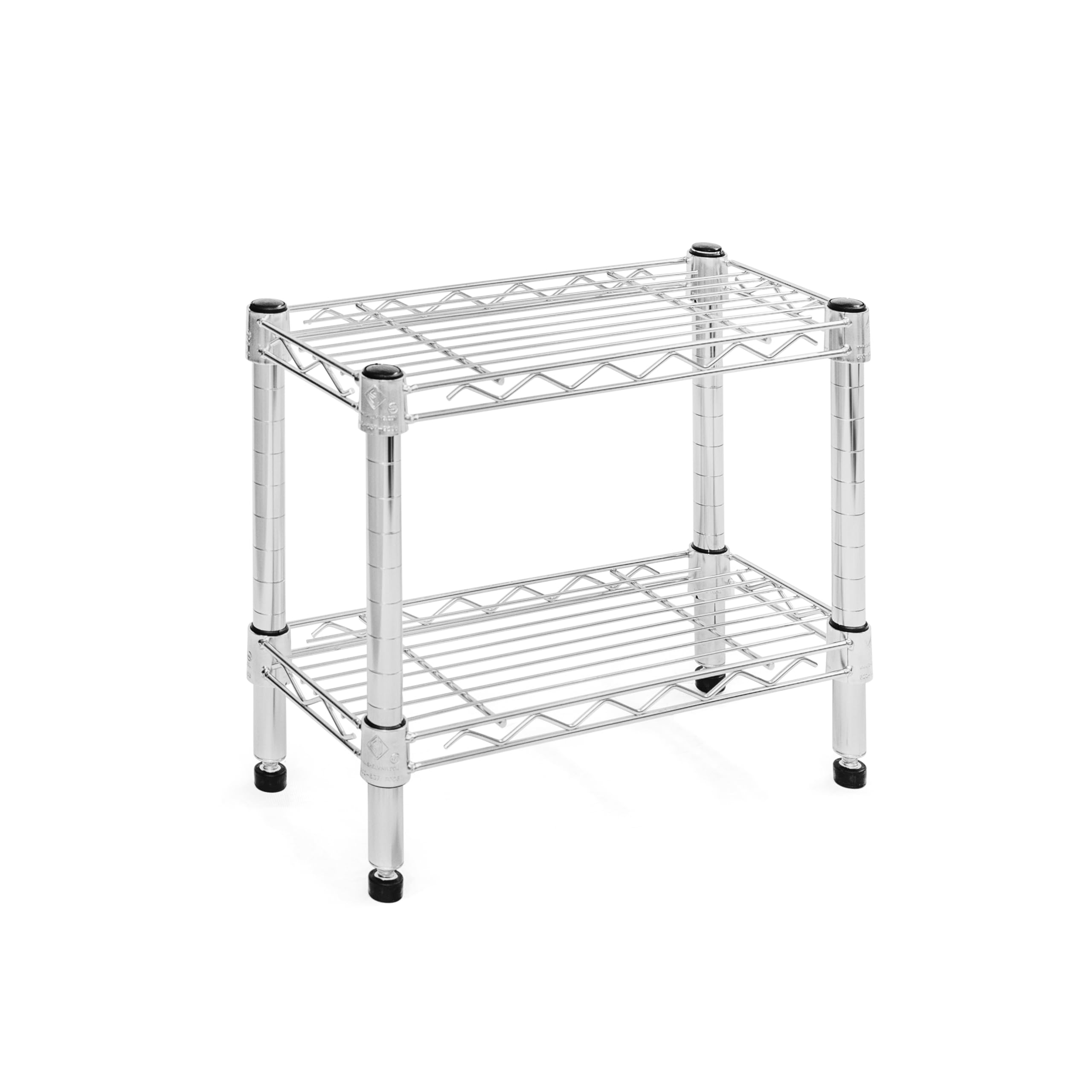 Shelving Inc. 8" d x 18" w Chrome Wire Shelving with 2 Tier Shelves, Weight Capacity 800lbs Per Shelf
