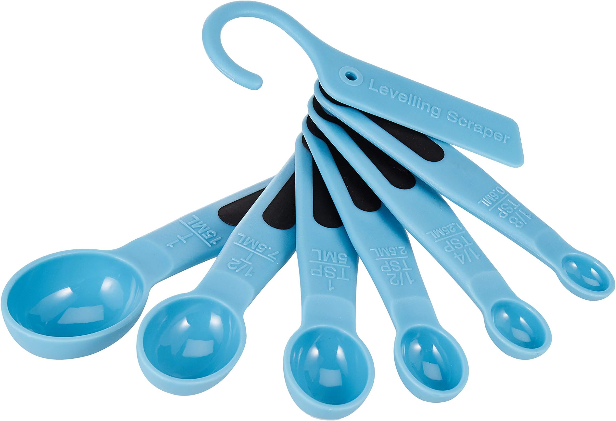 Raj Plastic Measuring Spoon 6 Pcs Set, Blue, 8.5 x 23.5 cm, TMSP02, Levelling Spoon , Measuring Spoon , Table Spoon