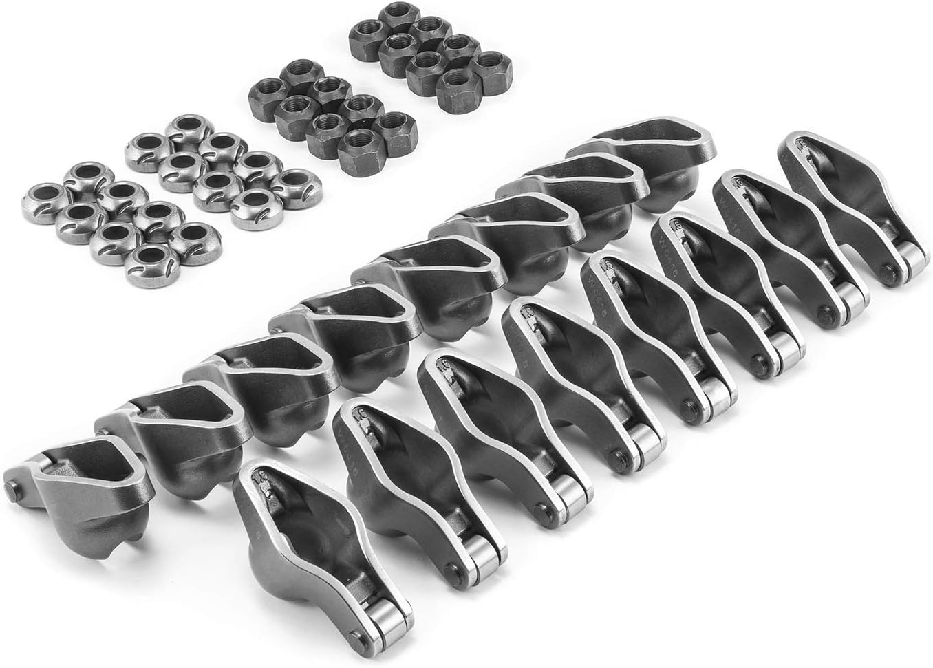 Speedmaster PCE261.1044.01 Compatible with Chevy SBC 350 1.5 Ratio 7/16" Steel Roller Tip Rocker Arms Set (w/Nuts & Balls)