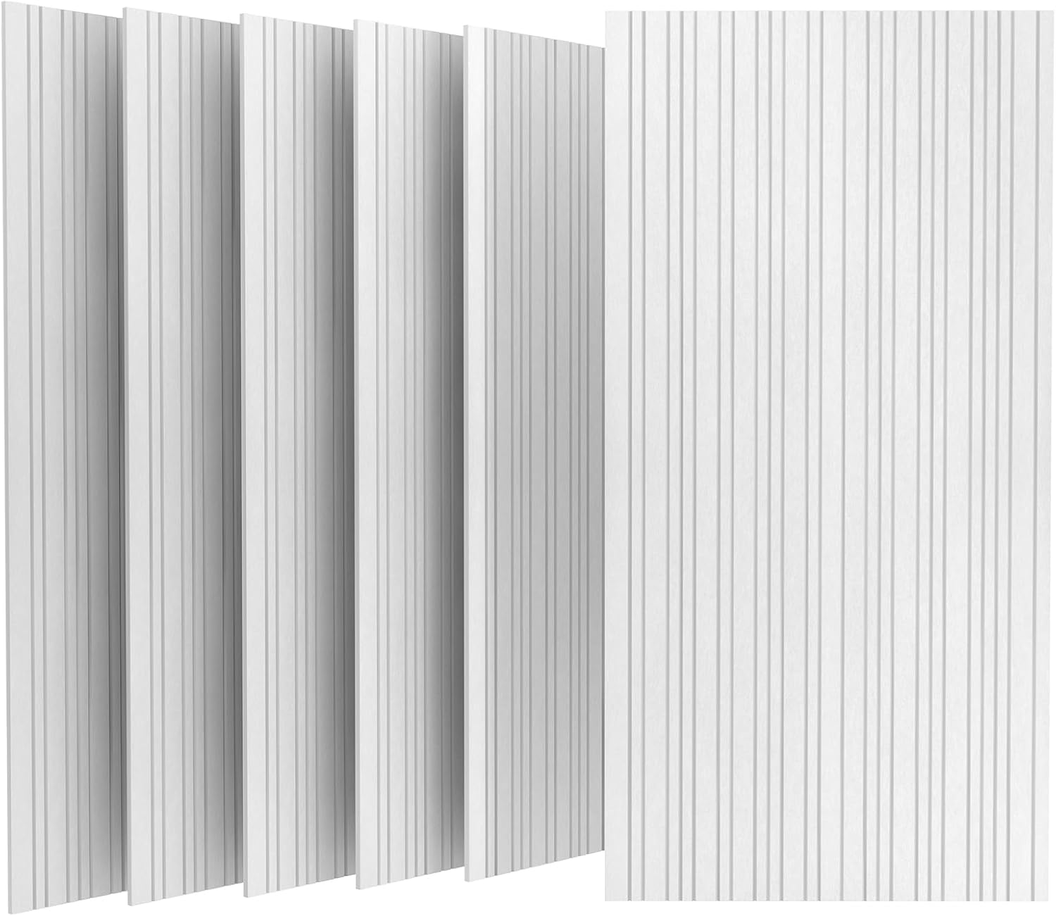 UMIACOUSTICS 6 Packs Acoustic Panel,47.2 x 23.6 x 0.4 Inches Sound Proof Panels,Decorative Sound Absorbing Wall Panels Non-Equidistant Slot for Room,Home Theater, White
