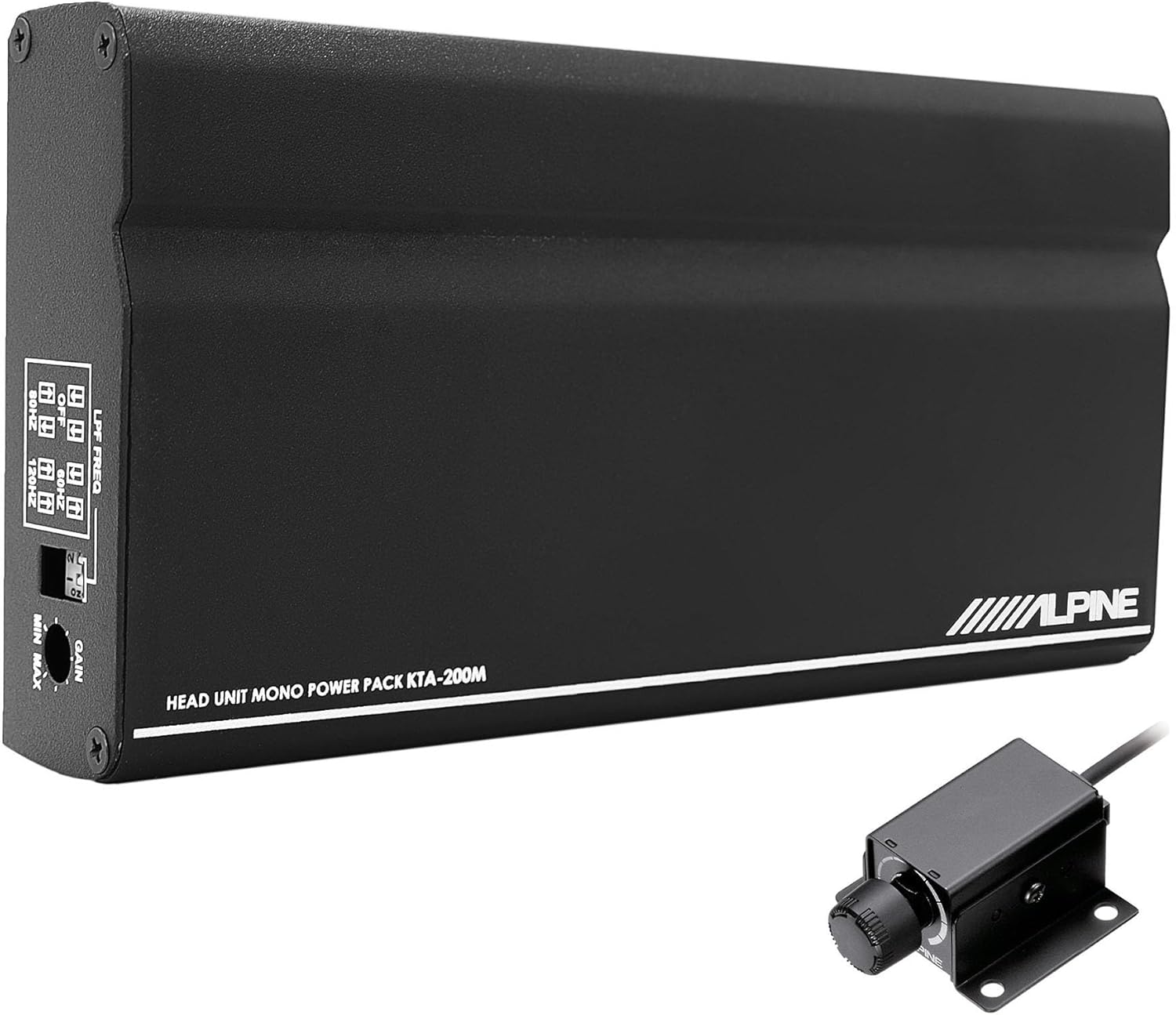 Alpine KTA-200M Mono 400-Watt Power Pack Amplifier & RUX-KNOB.2 Remote Bass Knob Bundle