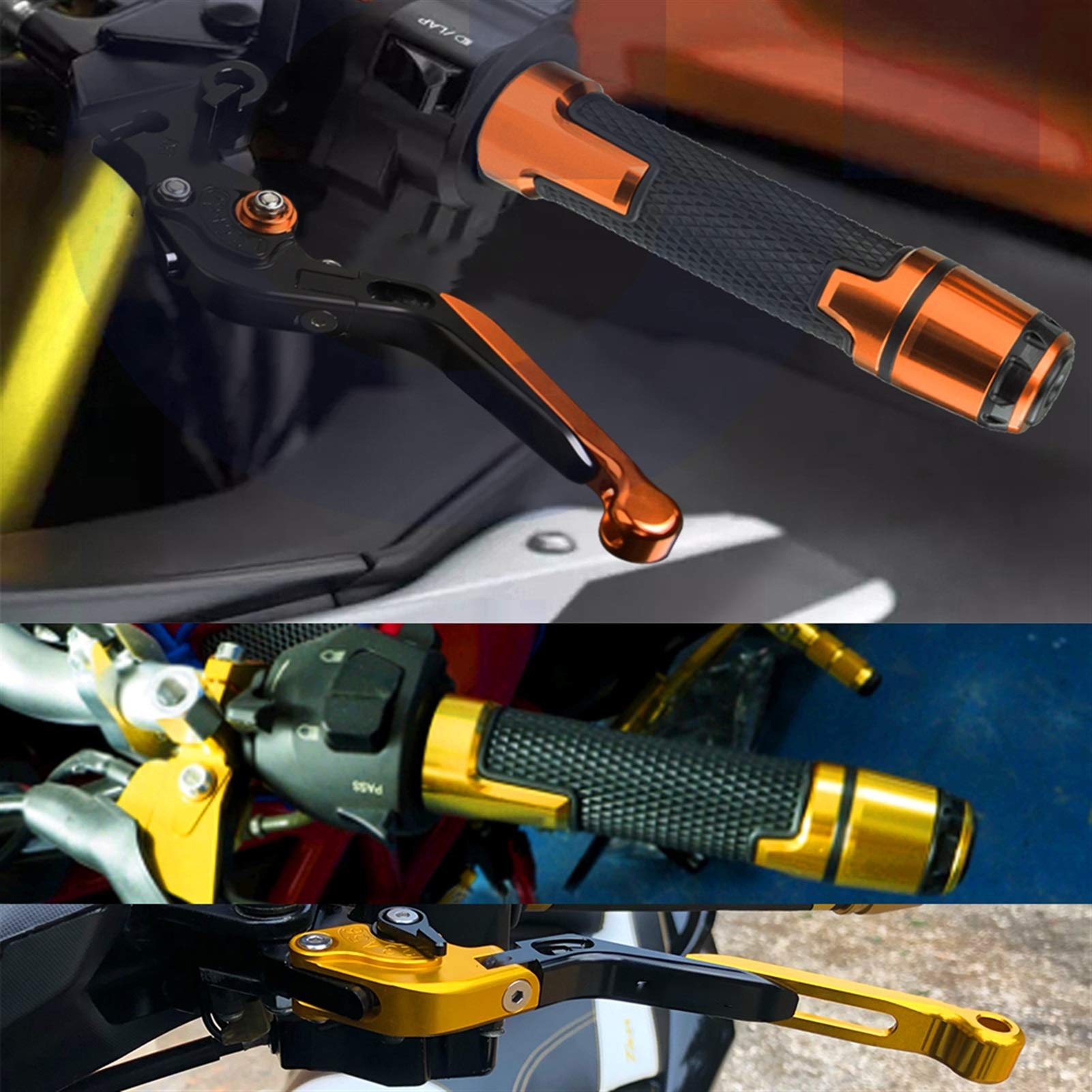 CHEVVY Freno Maniglia del Freno del Motociclo CNC Regolabile Freno Leve Frizione Manubrio per A-prilia RS 125 2006 2007 2008 2009 2010 Rs125 Logo (Color : 4)