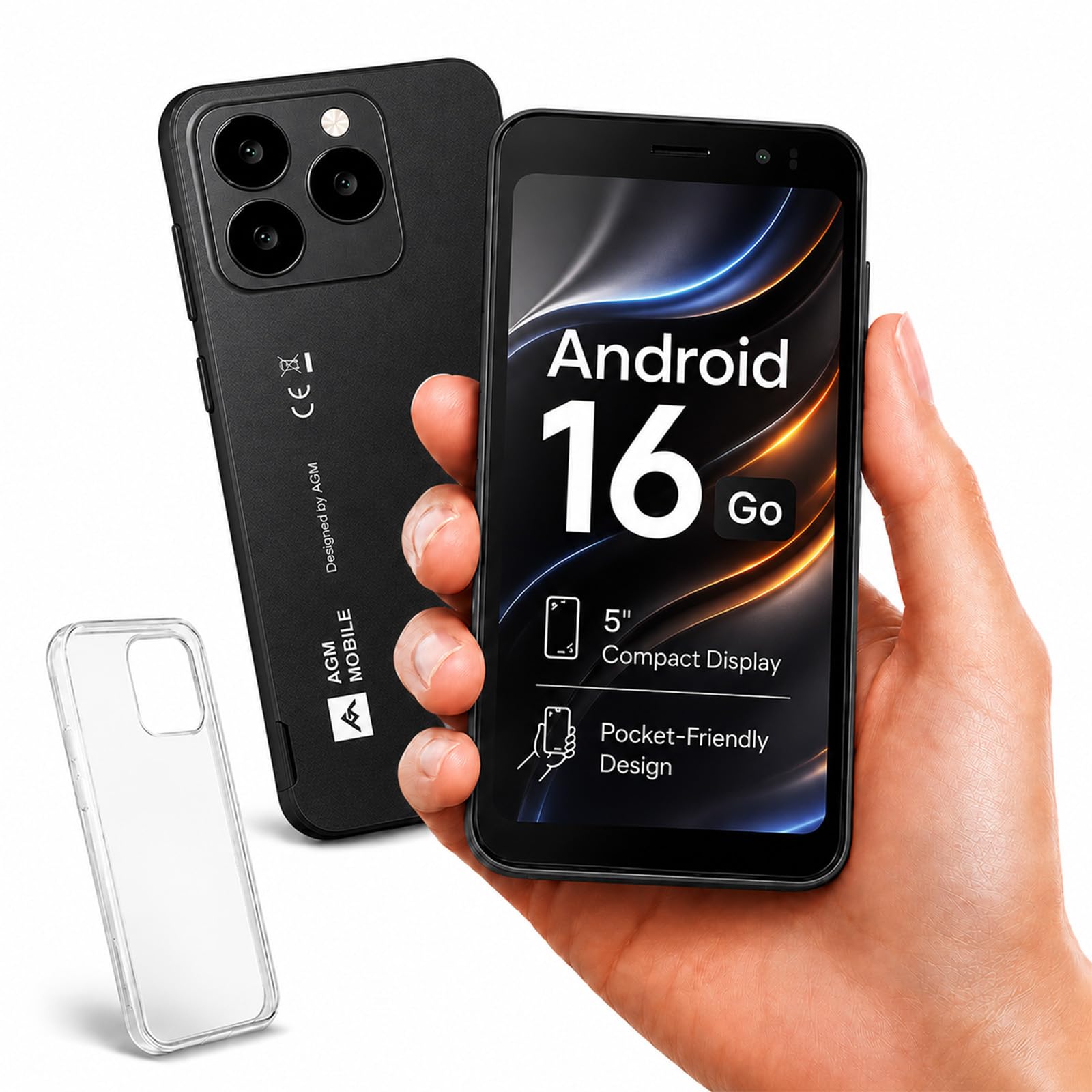 AGM N2 Mini Phone Android 16 Go, T-Mobile 4G LTE, Removable 3000mAh Battery