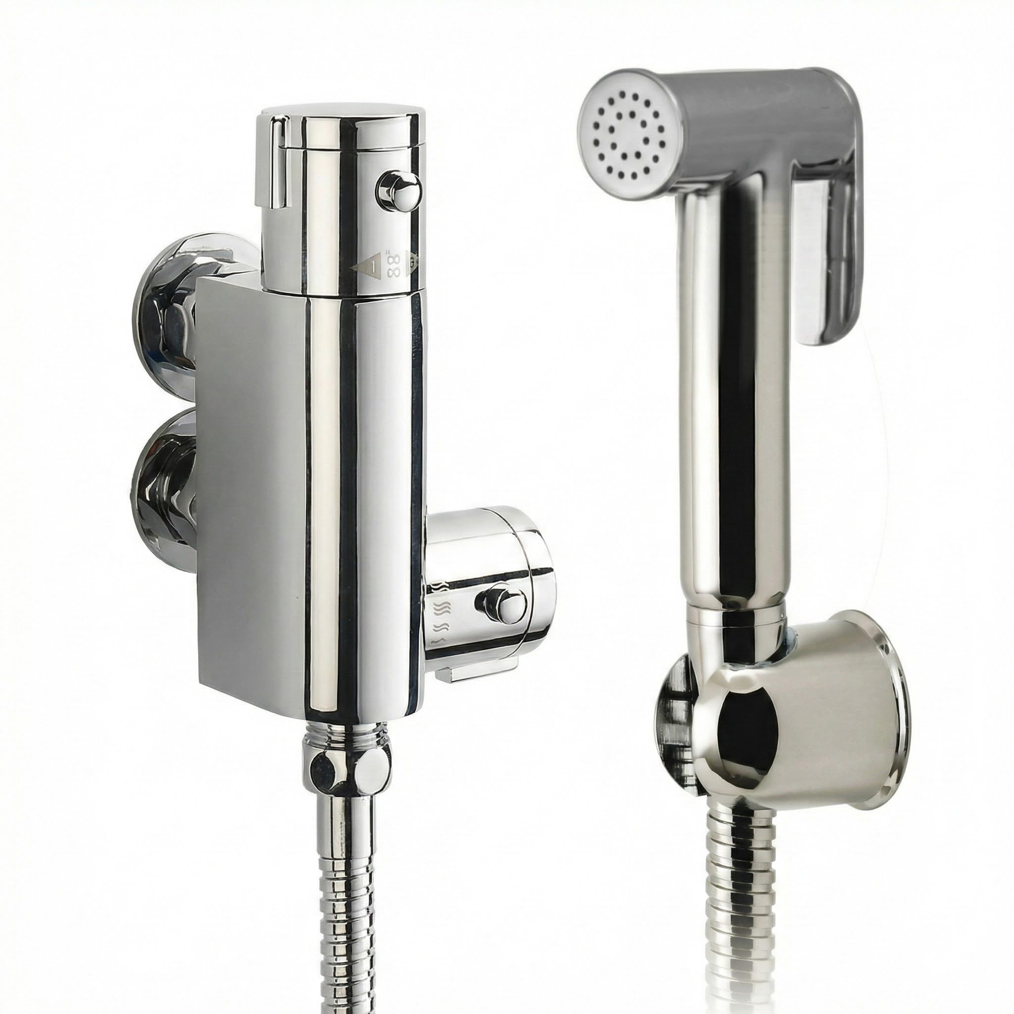 ARKO Thermostatic Bidet Shower, Handheld Bidet Sprayer & Jet Spray, Chrome Finish, Brass and Stainless Steel