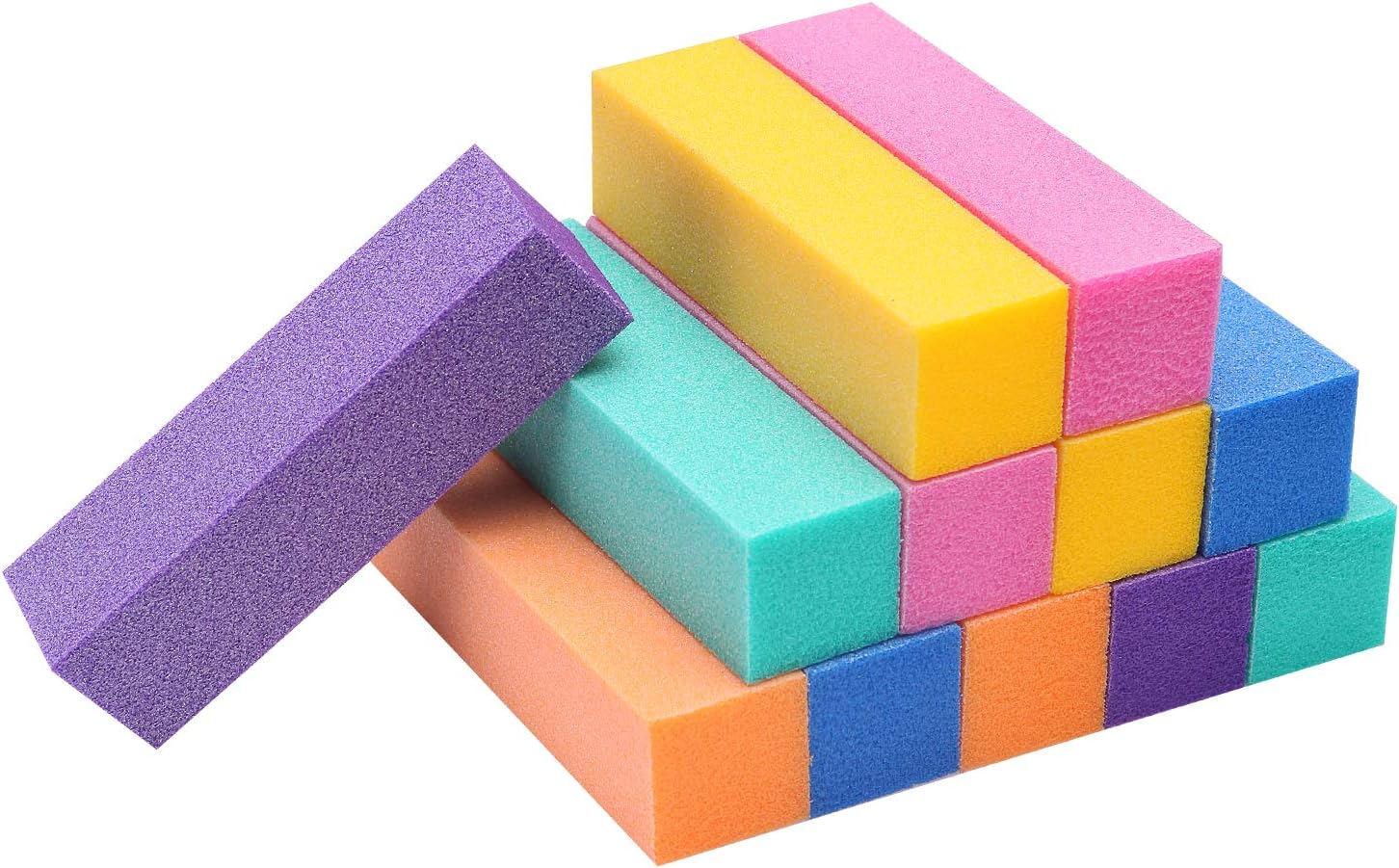 Senkary 12 Pack Nail Buffer Block 4 Sided Professional Nail File Sanding Block Buffing Blocks for Natural and Acrylic Nails (Multi-Colored)