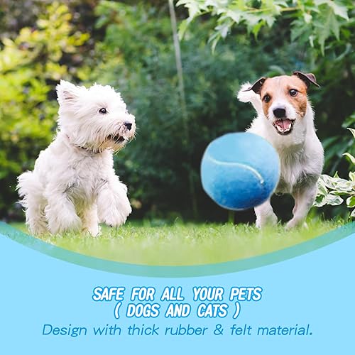 Miniatura 2 de susu & wuwu Pelota de tenis gigante para perros, pelota de tenis grande amarilla para perro, regalo de cumpleaños, pelotas de juguete para mascotas