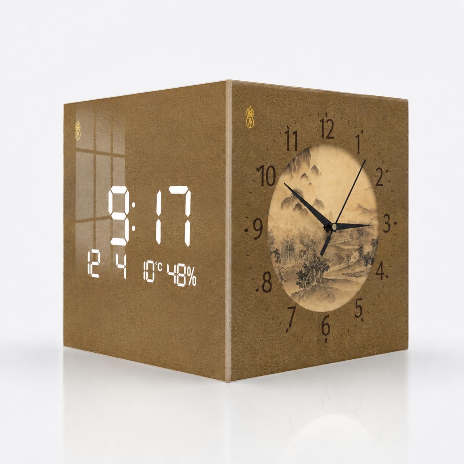 Orologio con Display LED Moderno | Qurante in Acrilico Trasparente, Orologio da Angolo a Doppia Faccia, Decorativo, per Soggiorno, 30CM, Stile B