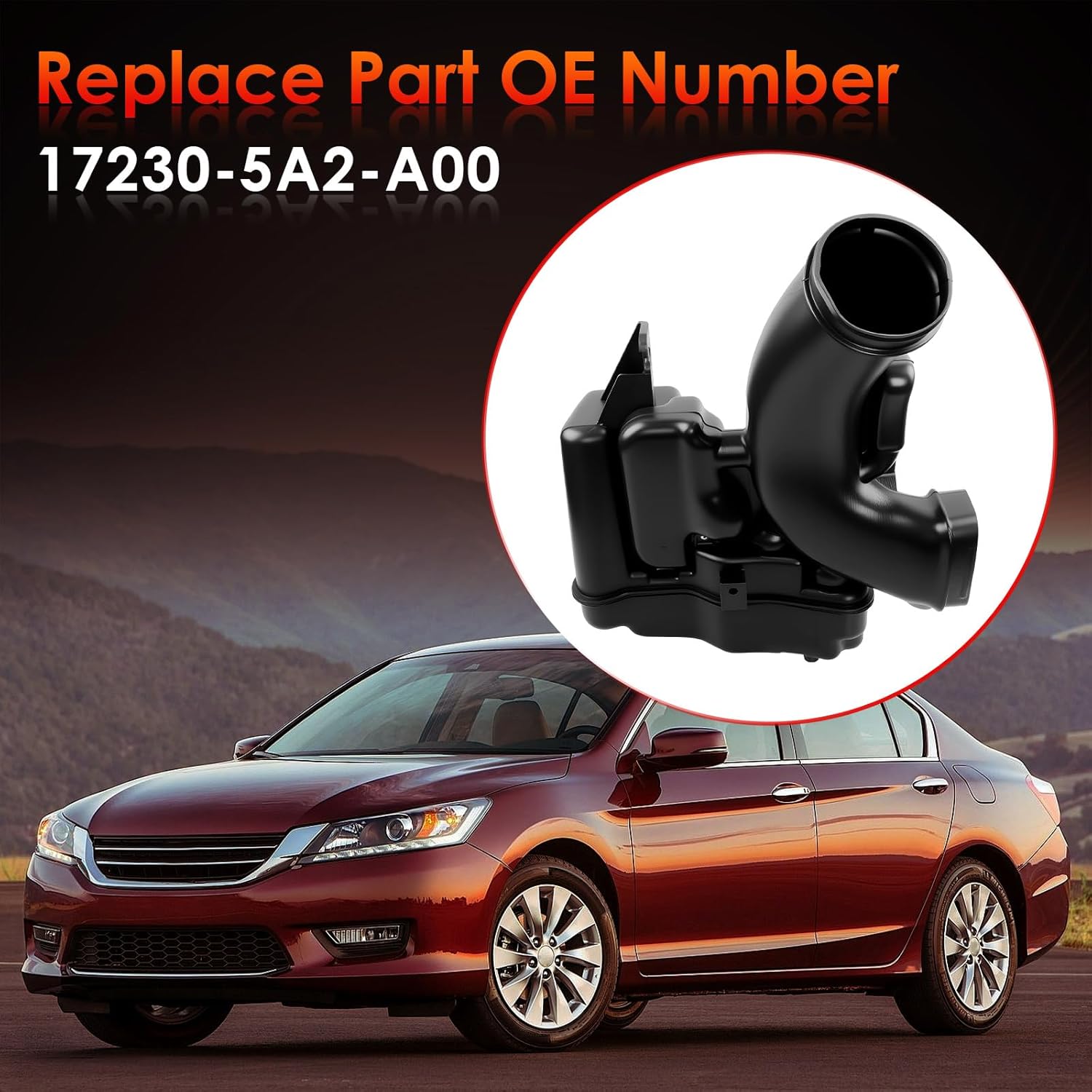 Lower Engine Air Cleaner Intake Resonator Chamber Assembly Filter Box Compatible with Honda Accord 2.4L/3.5L 2013-2017 Models - Replaces OEM Part #17230-5A2-A00 172305A2A00