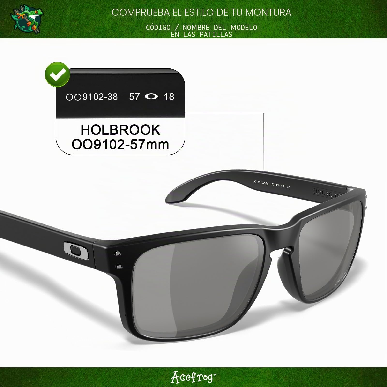 Acefrog 5 pares de lentes polarizados de repuesto para gafas de sol Oakley Holbrook OO9102, ajuste perfecto, inastillable, antiarañazos, paquete económico