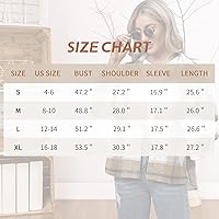 Vista 7 de American Trends Womens Plaid ShacketJacket- Oversized Wool Loose Lapel Coat Button Down Long Sleeve Shacket Shirt For Women