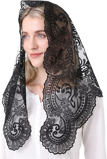 Catholic Veil Church Chapel Scarf Embroidery Lace Latin Mass