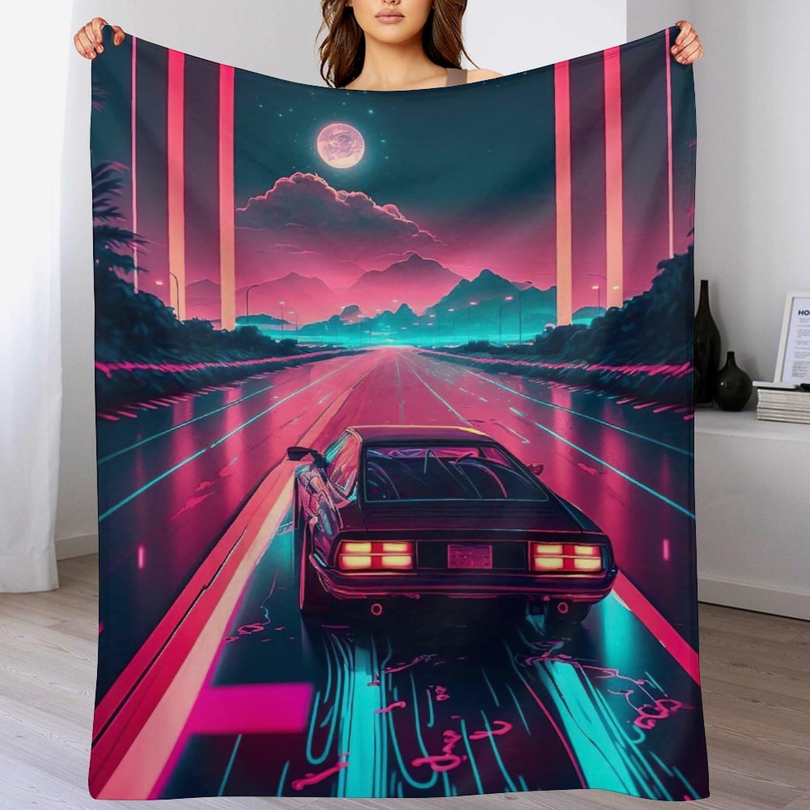 Plaid voiture fluo en couverture polaire super douce 130x150 cm pour lit et canapé