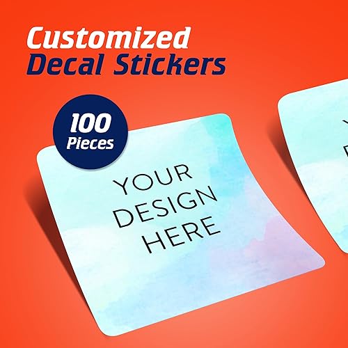 Vista 734 de DayStar Custom Signs & Design - 100 adhesivos de vinilo personalizables, con texto, imagen, diseño y logotipo; adhesivos para logotipo de embalaje