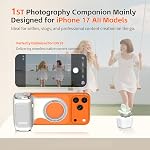COMITOK MOCA - iPhone Camera Grip - for Native Camera Control with Removable Remote & Built-in Keychain, Magnetic Phone Camera Grip No Need App Support iOS26/17/18, Fun Shot Magnetic Grip with 1/4 Nut