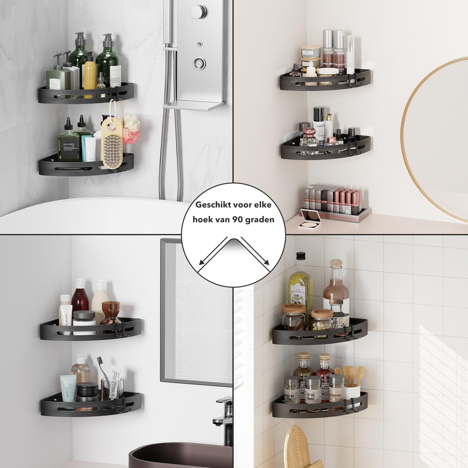 Menz 6 Pièces Crochet Adhesif Mural, Porte Serviette Salle De Bain Argent Accroche Torchon Cuisine Inoxydable