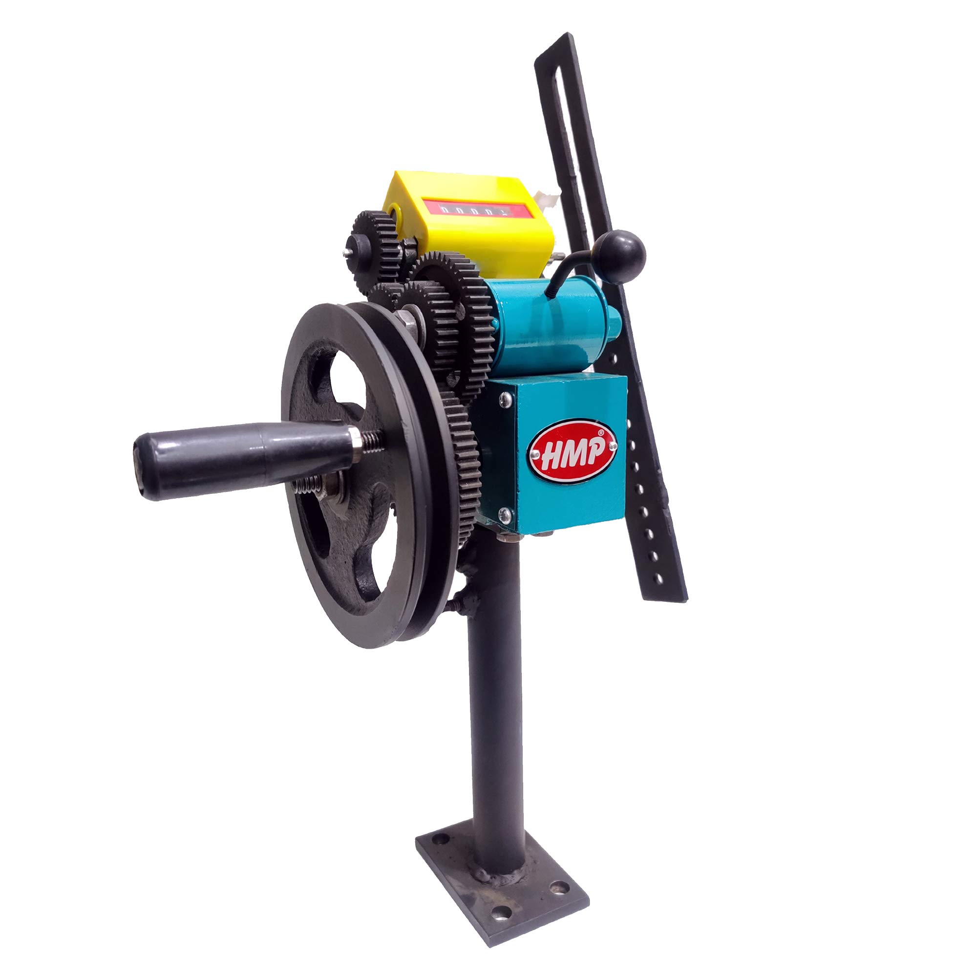 HMP (Left Hand Side) 1/3 Manual Hand Operated Motor Coil Winding Machine with Casting Gears (Made in India) (Blue Colour)