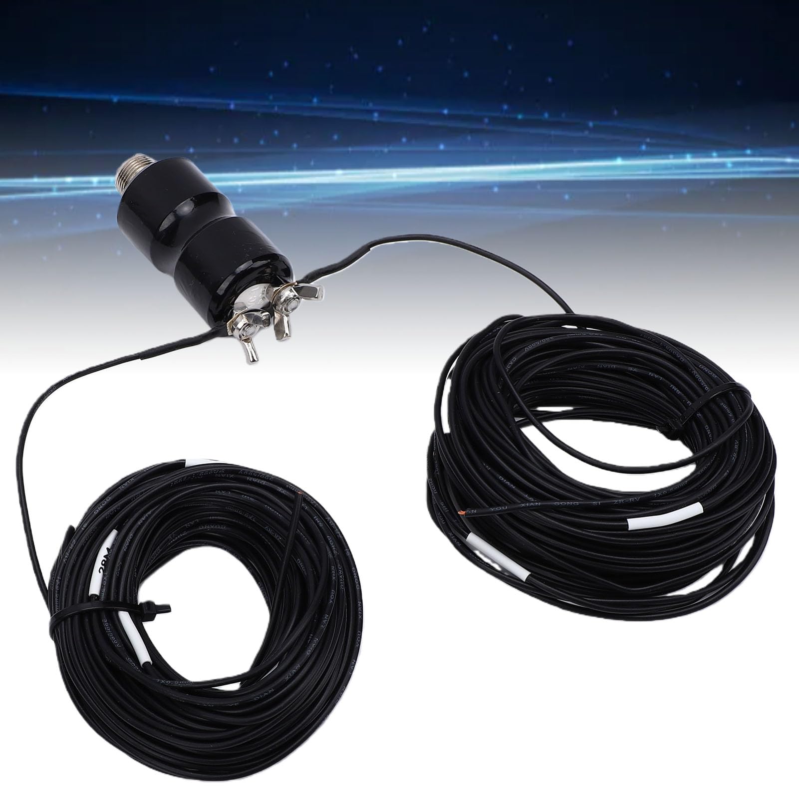 ASHATA 9-Band-HF-Dipolantenne 5-50 MHz 25 W |Endgespeister Halbwellen-Balun für den Außenbereich