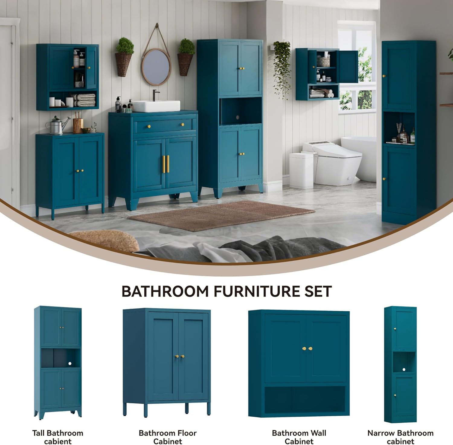 69" Tall Metal Pantry Cabinet with Microwave Shelf,Microwave Storage Cabinet with 4 Doors & 3 Adjustable Shelves,Metal Cabinet with Storage for Kitchen Dining Room Living Room(1PC,Blue)