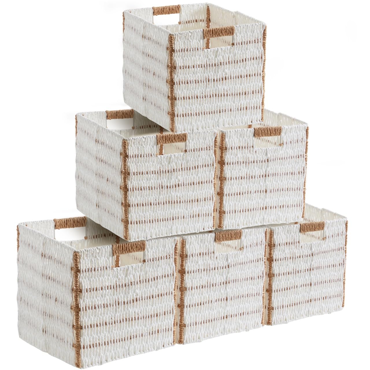 Amazon.com: Ornavo Home Wicker Storage Cubes Bin, 13 x 13 Inch