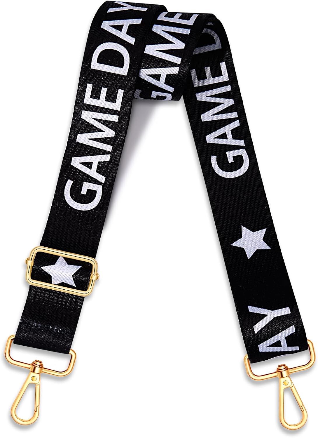 Game Day Purse Strap Replacement Crossbody Wide Shoulder Strap Star Football Strap for Stadium Approved Clear Bag