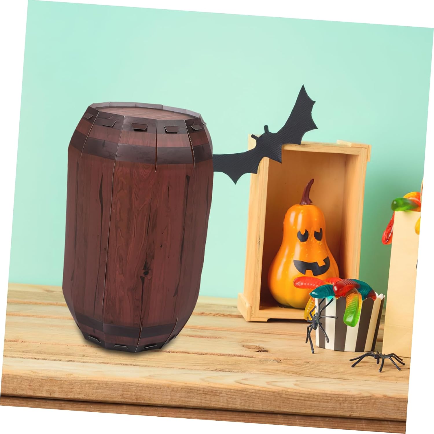 FOMIYES 2pcs Whiskey Barrel Decor for Western Parties Paper Wine Barrel Props Western Theme Decorations