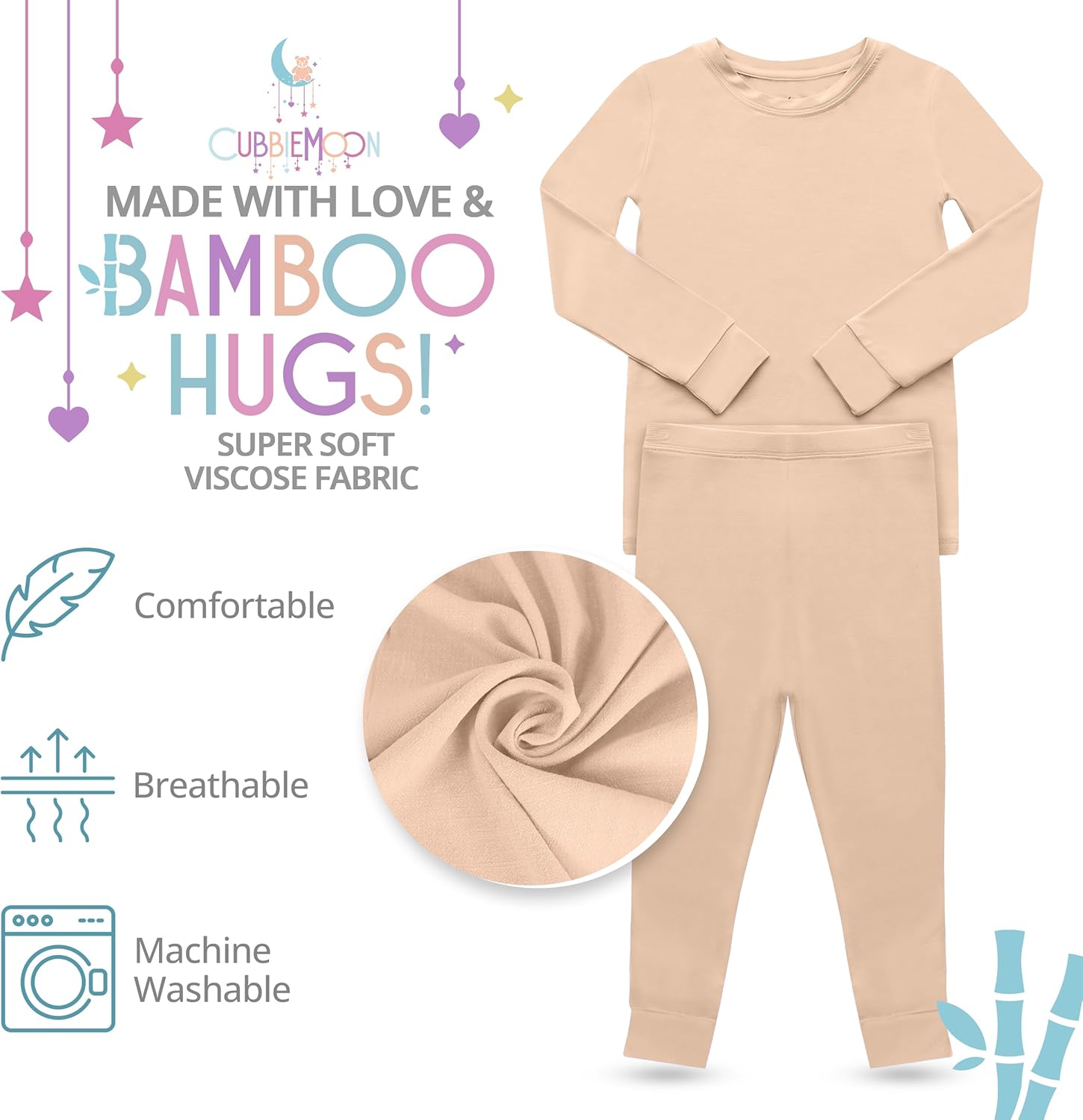 Toddler Viscose Bamboo Pajamas, 2 Zip, Girl & Boy Sleepers, Soft Stretchy Viscose Made From Bamboo (2 Pack) - Image 5