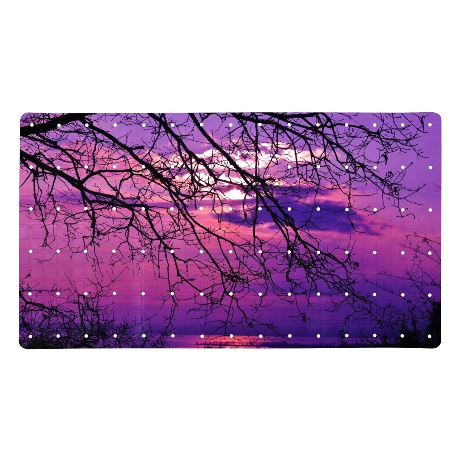 Alfombrilla de baño con ventosas antideslizantes de 71 x 40 cm y diseño de puesta del sol