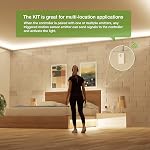 RAYZEEK Wireless Led Controller with Motion Sensor,No Wiring Mini PIR Sensor 12/24VDC RF Wireless for Led Strip Lights with Dimmable,Timer for Stairway(1 ×Controller+1 ×Motion Sensor)