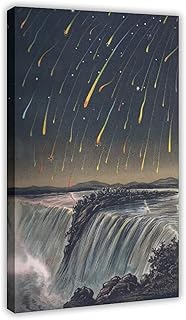 CFIOZYOS Leonid Meteor Storm of 1833 Over North America by Edmund Weib Canvas Poster Wall Art Print Bedroom Decor Office Room Kitchen Decor Gift Frame 12x18inch(30x45cm)