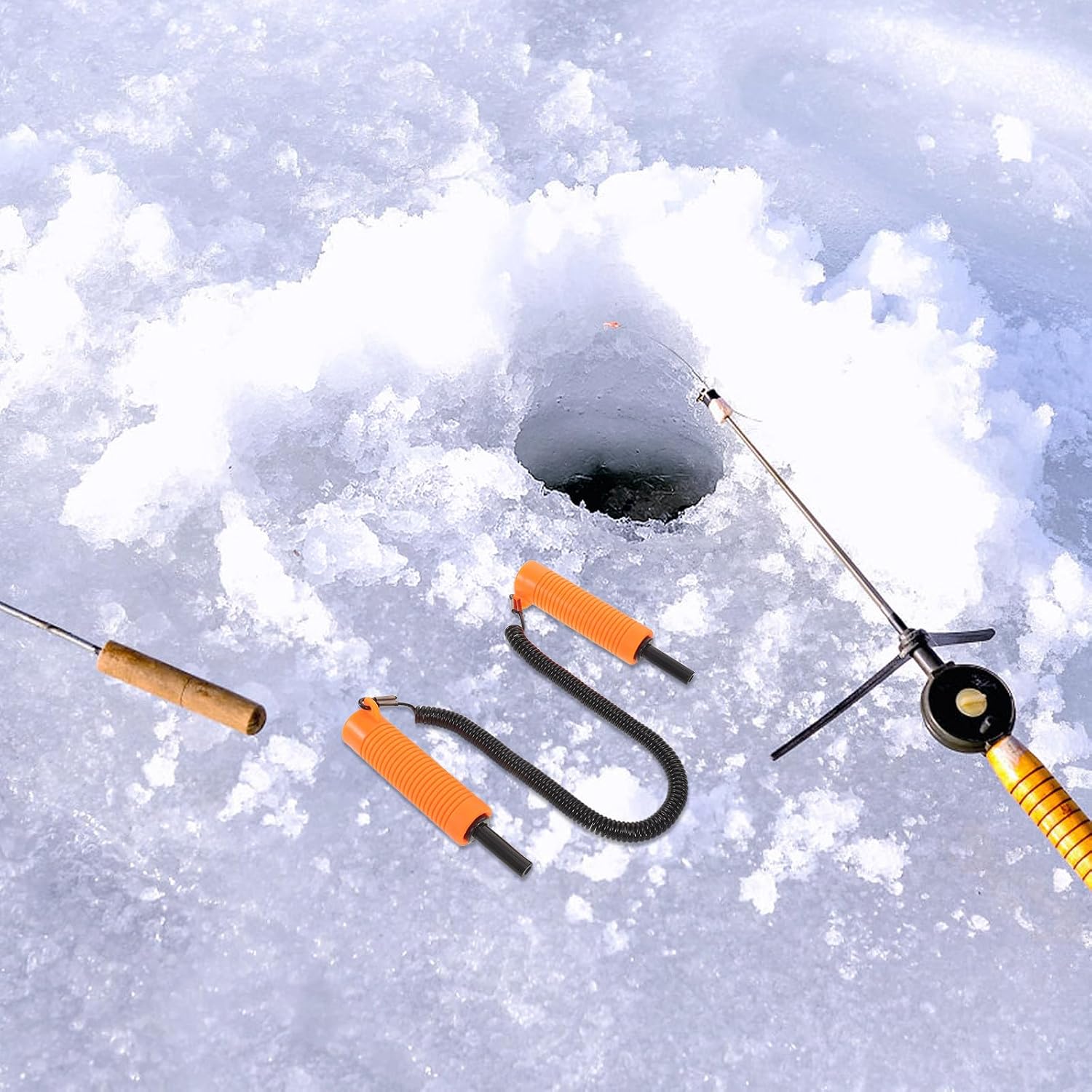 Retractable Ice Safety Pick - Flexible Lanyard & Nonskid Handle - Emergency Self-Rescue Spike for Ice Fishing, Skating, Walking & Winter Activities