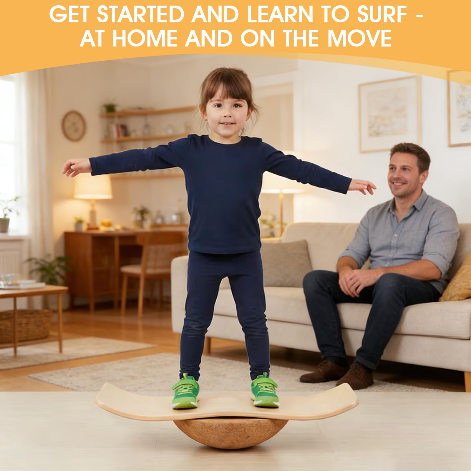 Półkula Balance Board 30 x 10 cm – półkula korkowa do równowagi, fitnessu, jogi i pilatesu, antypoślizgowa, naturalny materiał, trening wielopoziomowy dla dzieci i dorosłych, akcesoria do balansowania