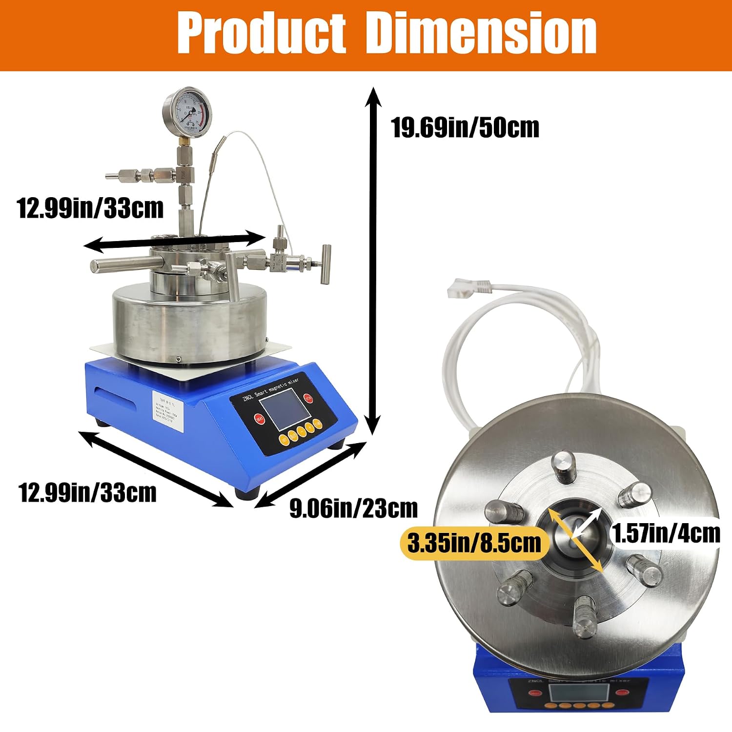 TECHTONGDA 100ml Desktop High Pressure Reactor 110V Stainless Steel Magnetic Stirring Autoclave, 22MPa 220℃ 0-1800RPM Speed, Electric Heating Lab Reactor for Chemical Synthesis & Material Research