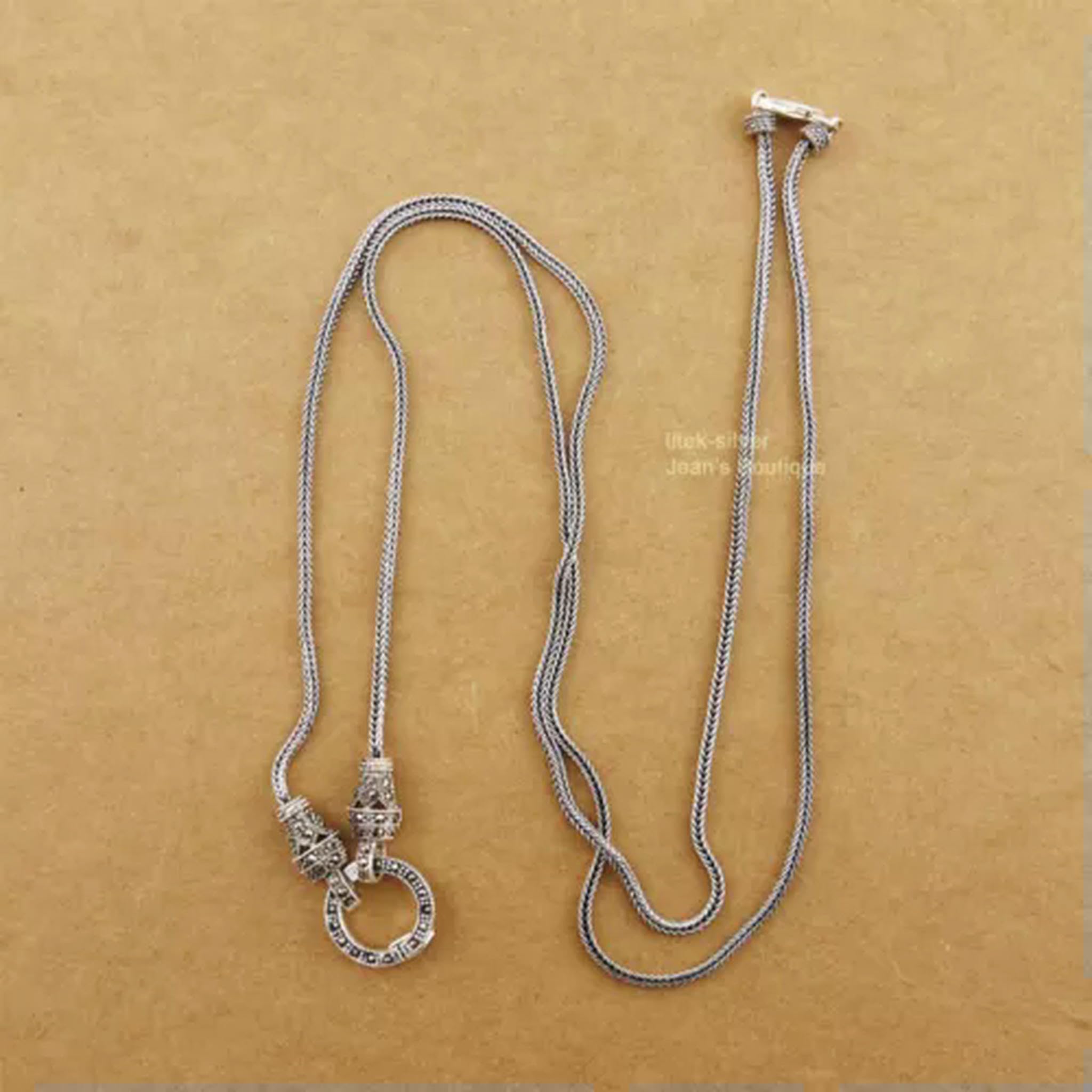 Spiga-Kettenhalskette aus Sterlingsilber mit Anhänger und Gliederschloss A2643-28/71 cm