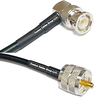 3 feet RG58 BNC Male Angle to PL259 UHF Male RF Pigtail Coaxial Cable