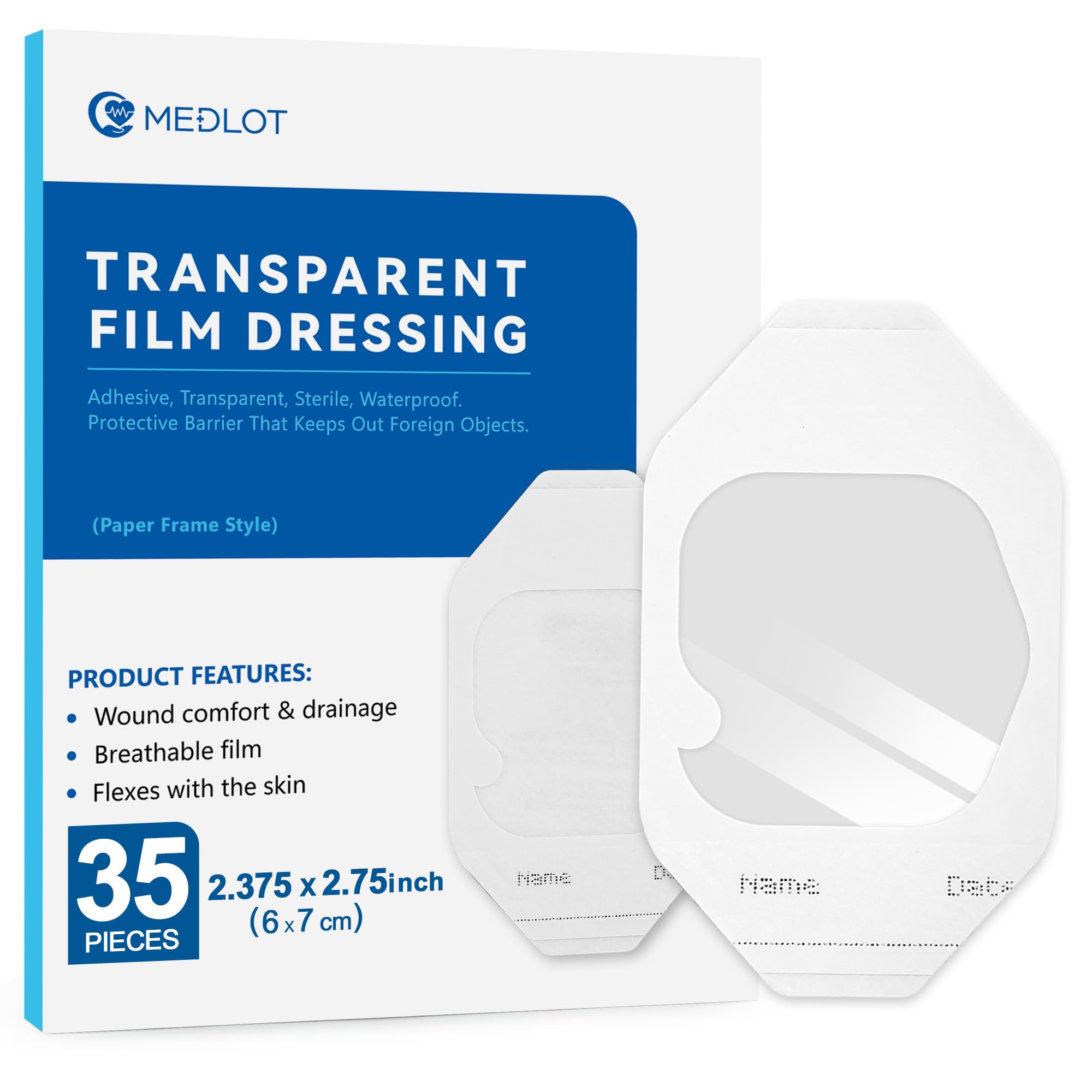 LotFancy Transparent Film Dressing, 2.37