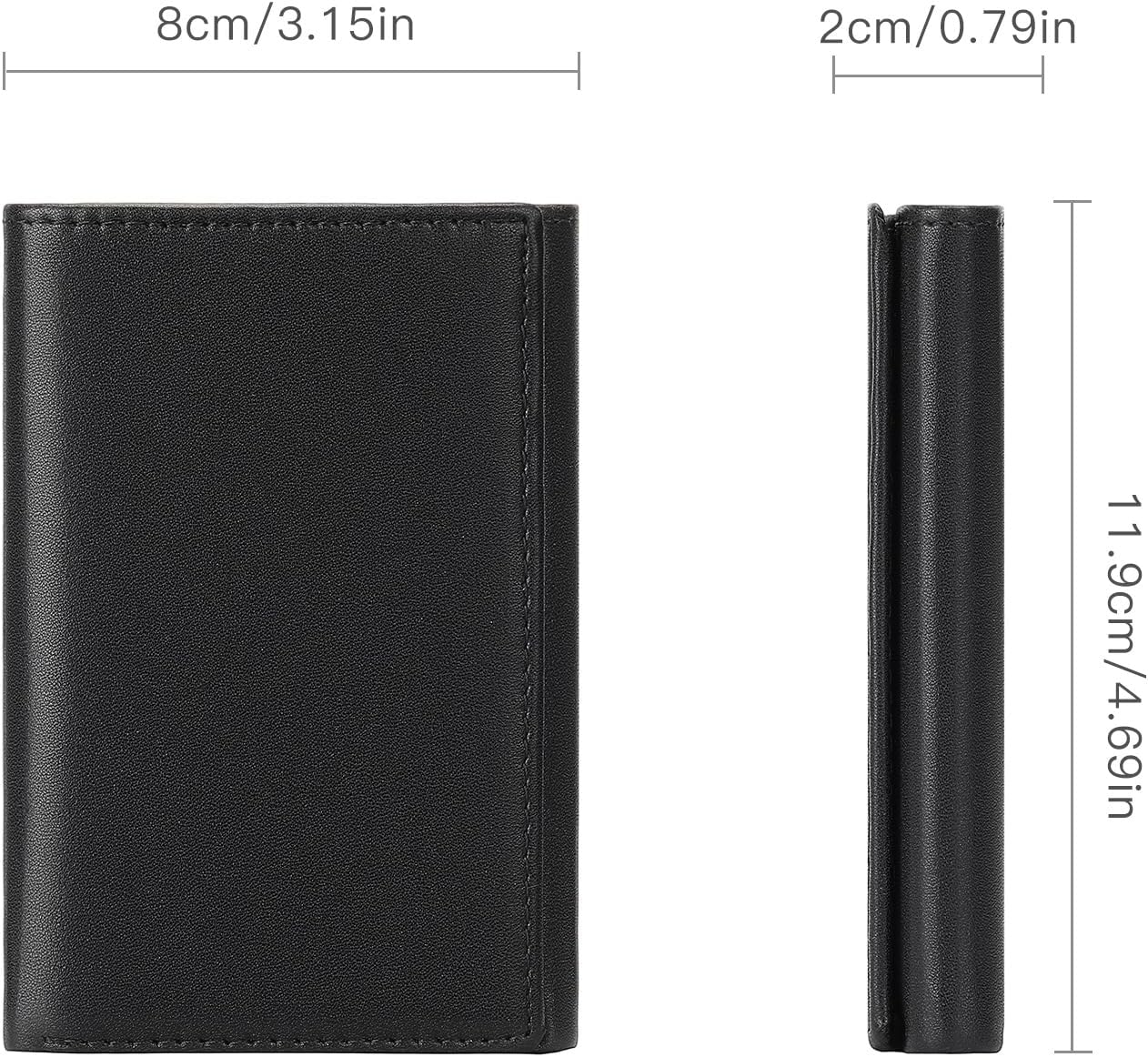 Leather Trifold Wallet for Men RFID Blocking Minimalist Front Pocket Wallets with ID Window - Image 4