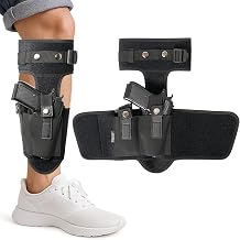 Concealed Carry Ankle Holster Neoprene Leg Gun Holsters for Pistols with Anti-Slip Security Strap Fits Ruger LC9 LCP Glock 18 19 26 42 43 Similar Compact Handguns