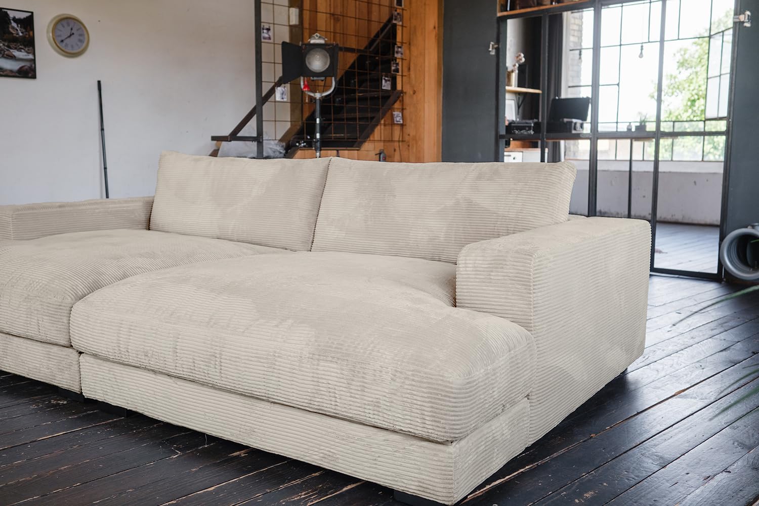 KAWOLA XXL Cord Sofa Madeline I Große Couch im Zeitlosen Design I Gaming und Relax Sofa - 290 x 86 x 170 (BxHxT)