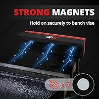 Vista 3 de S&F STEAD & FAST Mandíbulas suaves de 4.5 pulgadas para tornillo de banco con soporte en Z, 2 pares, almohadillas de mordaza fuertemente magnéticas