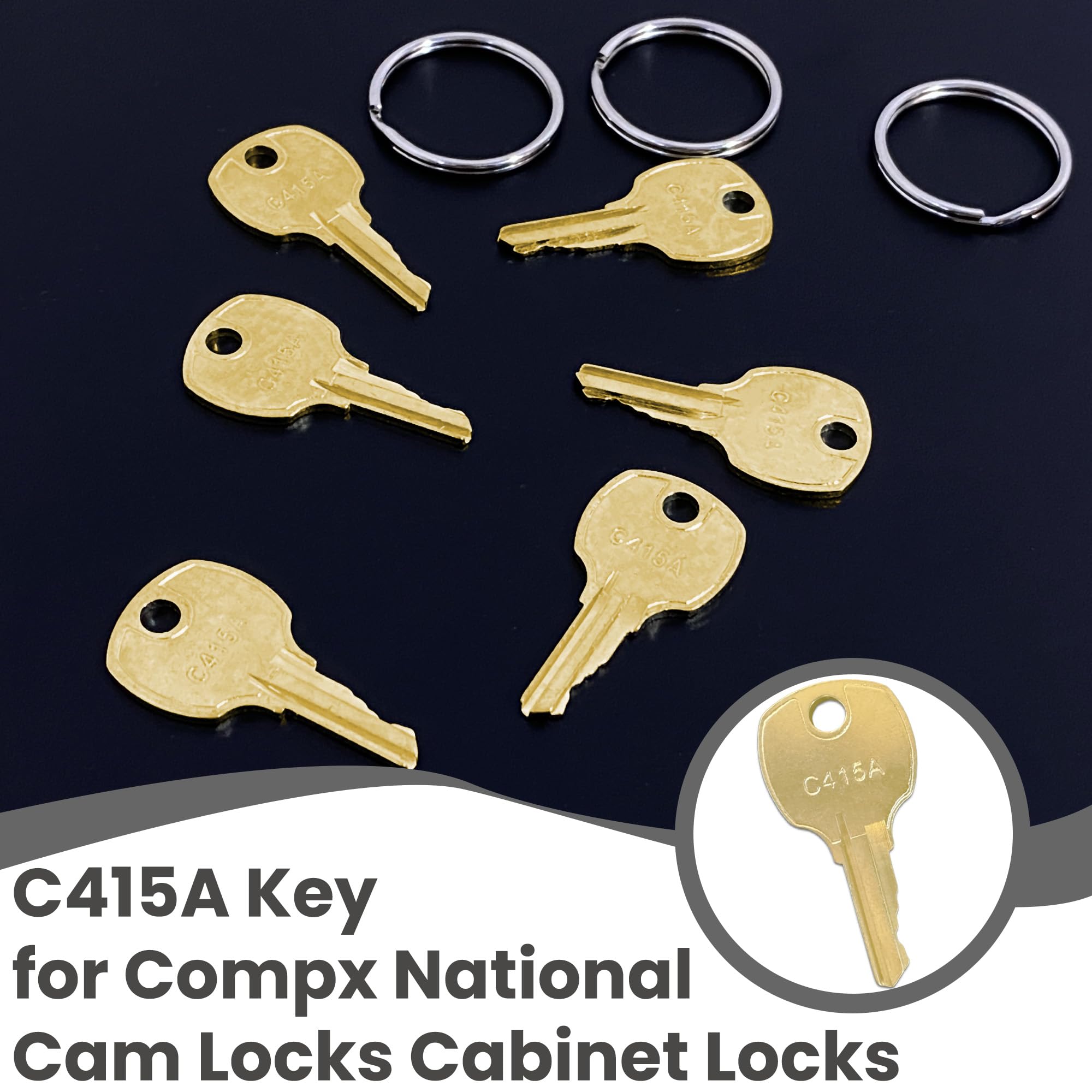 6 Pack C415A Replacement Key Compatible with CompX National Cam