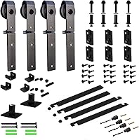 Vista 16 de CCJH 10.6FT/127’’ Sliding Track Bi-Folding Barn Door Hardware Kit Top Mount for 8 Doors,Max Door Width 15.6'', Heavy Duty (No Doors, Hardware Only)