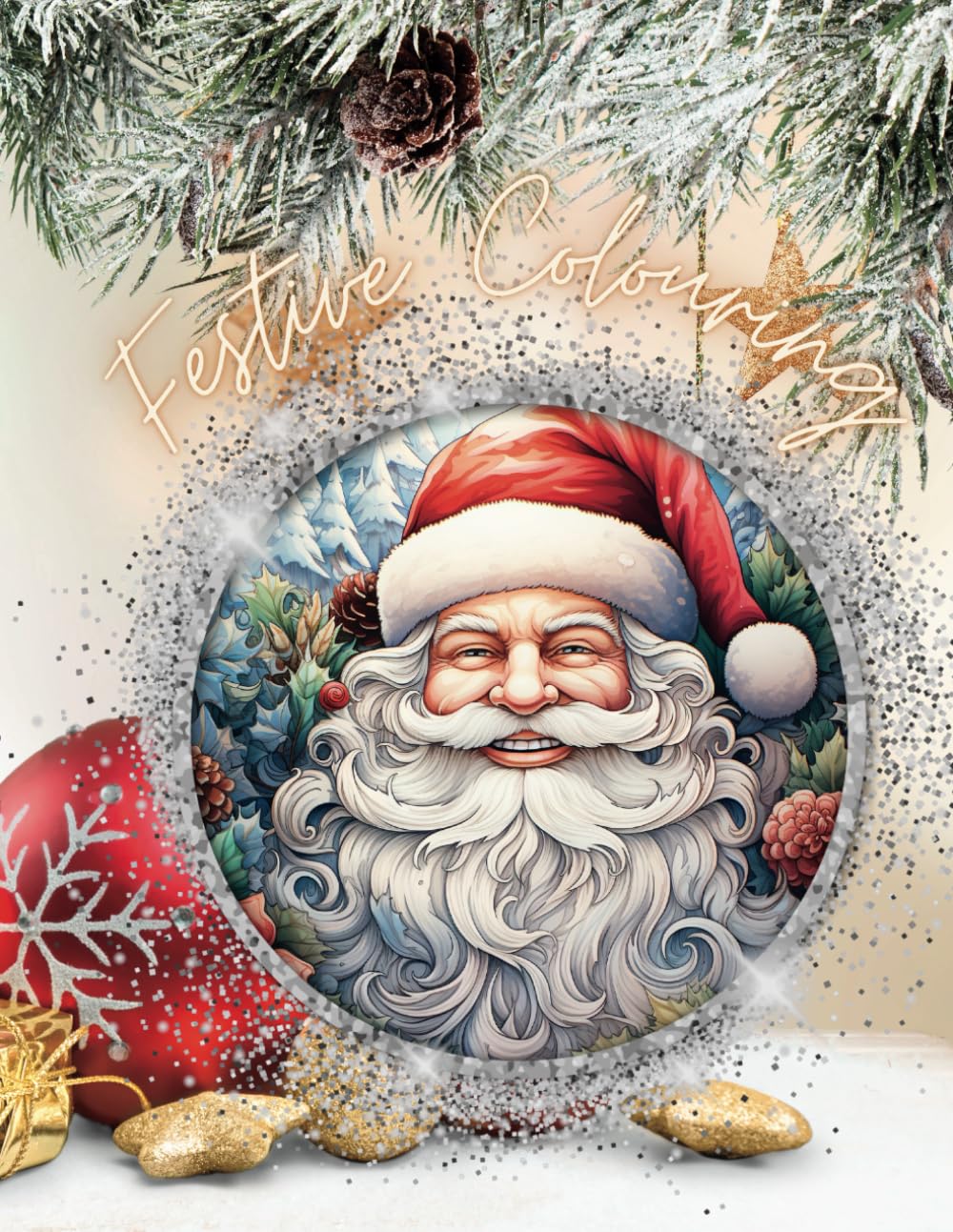 Festive Colouring: Old fashioned Christmas scenes, Father Christmas, Trees, Fireplaces, Cottages and much more!